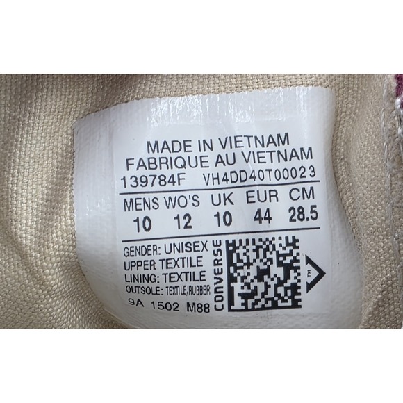 Converse Chuck Taylor All Stars Burgundy High Top Mens Size US 10 Women's 12 - Picture 12 of 14